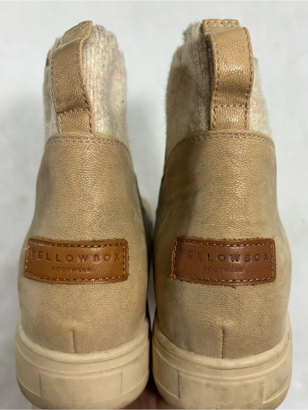 Yellow Box Tan Shearling-Lined Winter Ankle Boots